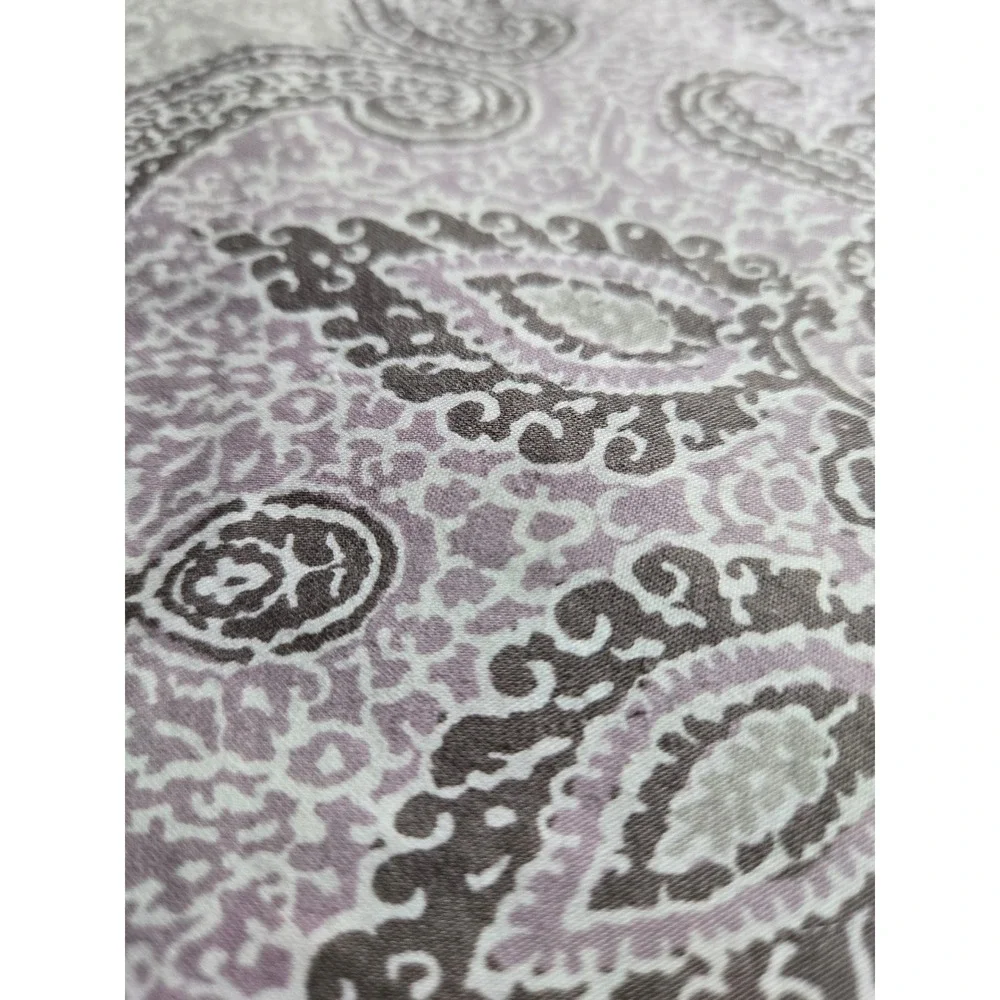 The Company Store King Duvet Set Lavender Taupe Paisley Cotton 2 pillow cases